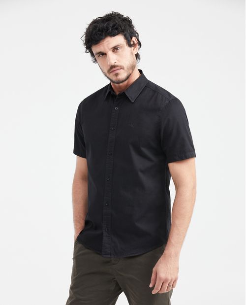 Camisa Slim Fit Manga Corta en Algodón para Hombre