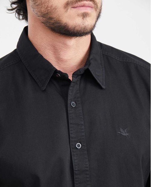 Camisa Slim Fit Manga Corta en Algodón para Hombre