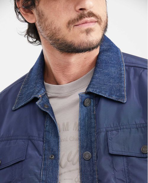 Chaqueta Doble Faz en Denim Azul Ultra Oscuro para Hombre
