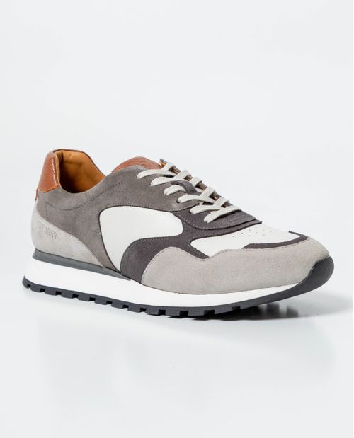 Tenis Tipo Runner en Cuero para Hombre