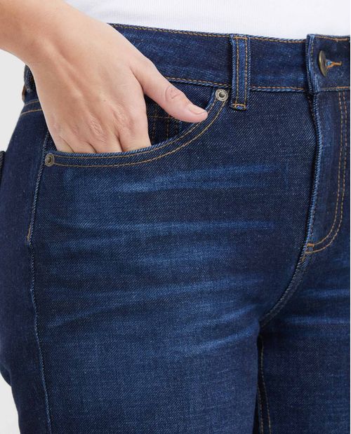 Jean High Rise Bota Skinny Azul Ultra Oscuro para Mujer