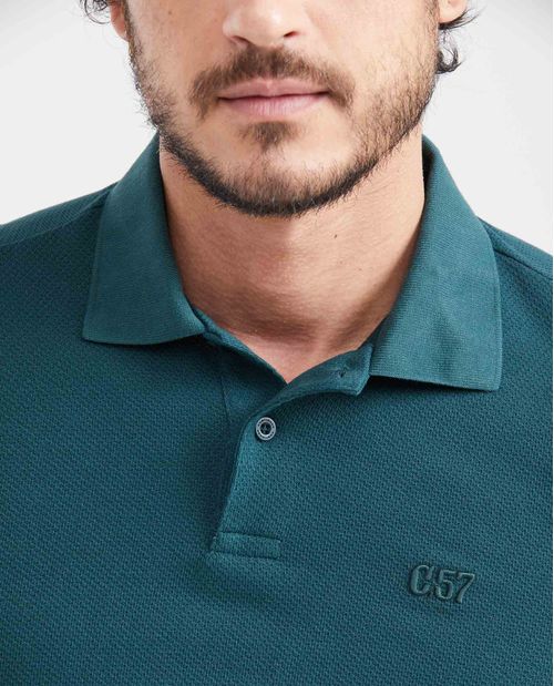 Camiseta Polo Slim Fit Textura Tejida para Hombre