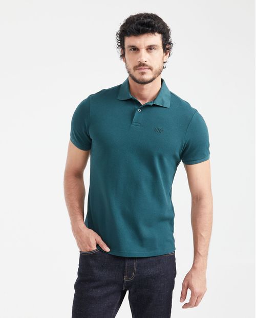Camiseta Polo Slim Fit Textura Tejida para Hombre