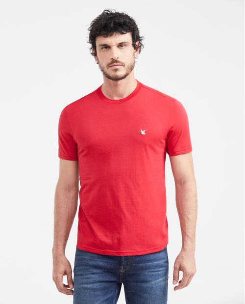 Camiseta Básica Straight Fit Cuello Redondo en Algodón Pima para Hombre