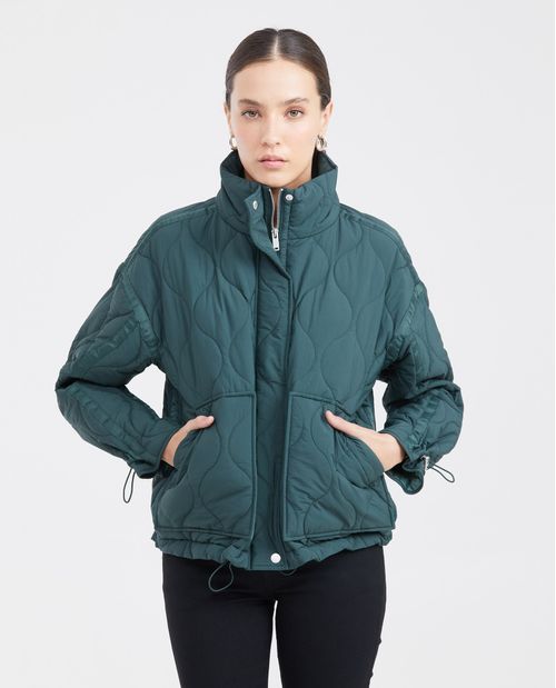 Chaqueta Acolchada con Cuello Alto para Mujer