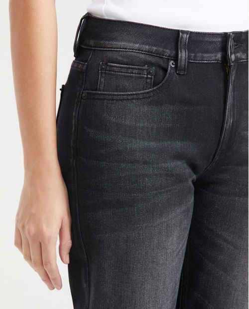 Jean High Rise Bota Skinny Negro para Mujer