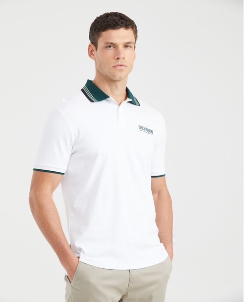 Camiseta Polo Slim Fit en Jersey Semi Pesado para Hombre