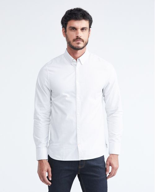 Camisa Manga Larga Algodón Masculina