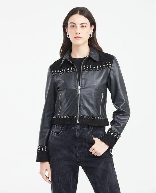 Chaqueta Shacket de Piel de Cordero para Mujer