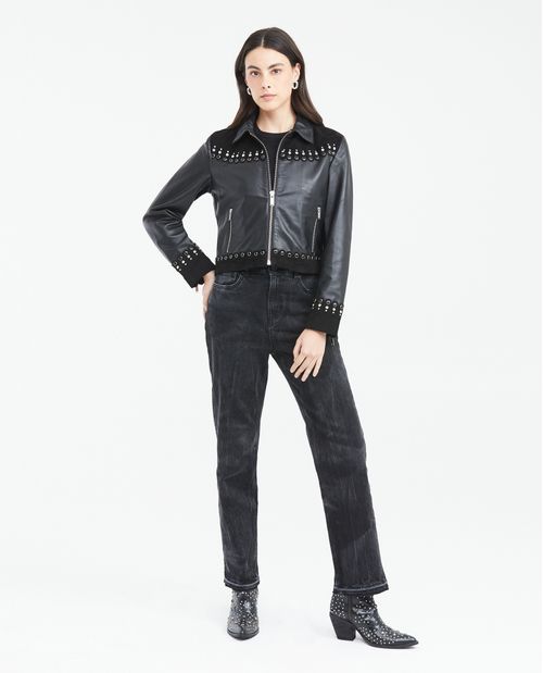 Chaqueta Shacket de Piel de Cordero para Mujer