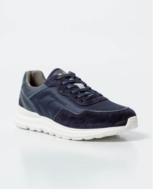 Tenis Tipo Runner en Textil y Cuero para Hombre