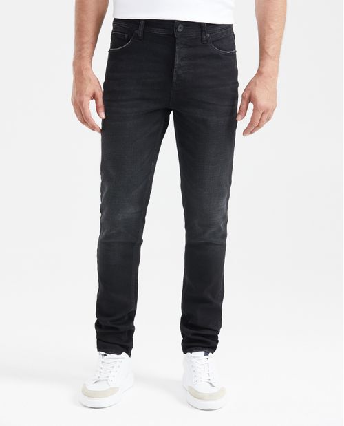 Jean Súper Slim Fit Tiro Bajo Bota Super Slim Negro Mate para Hombre