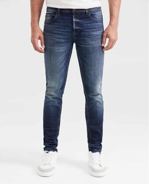 Jean Súper Slim Fit Tiro Bajo Bota Super Slim Azul Medio para Hombre