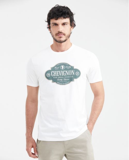 Camiseta Slim Fit Estampada Cuello Redondo para Hombre