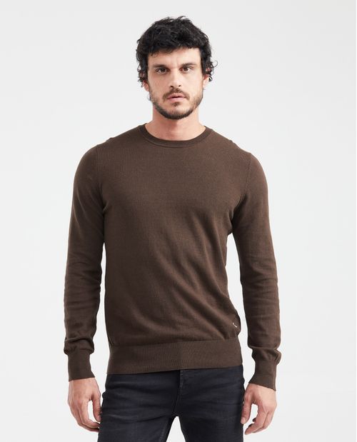 Suéter Tejido con Cuello Redondo para Hombre