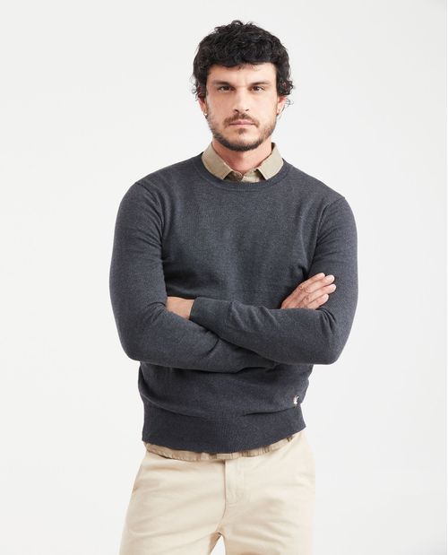 Suéter Tejido con Cuello Redondo para Hombre