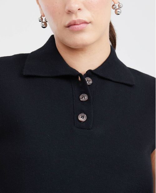 Camiseta Tejida Tipo Polo para Mujer