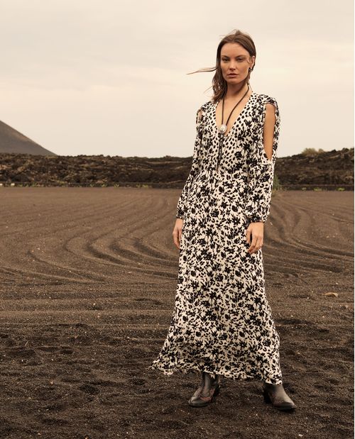 Vestido Largo con Estampado Maxi Print de Flores para Mujer