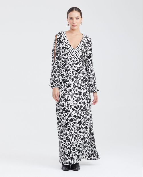 Vestido Largo con Estampado Maxi Print de Flores para Mujer