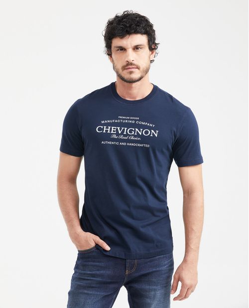 Camiseta Classic Fit Estampada Cuello Redondo para Hombre
