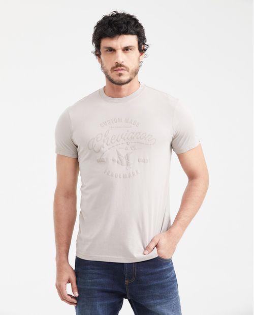 Camiseta Slim Fit Estampada Cuello Redondo para Hombre