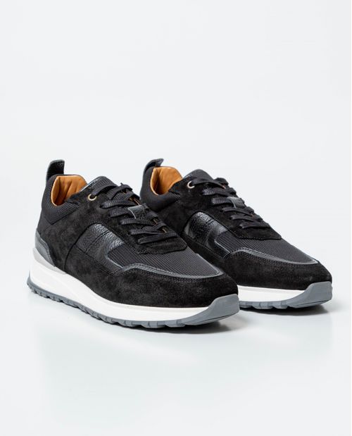 Tenis Tipo Runner en Textil y Cuero para Hombre