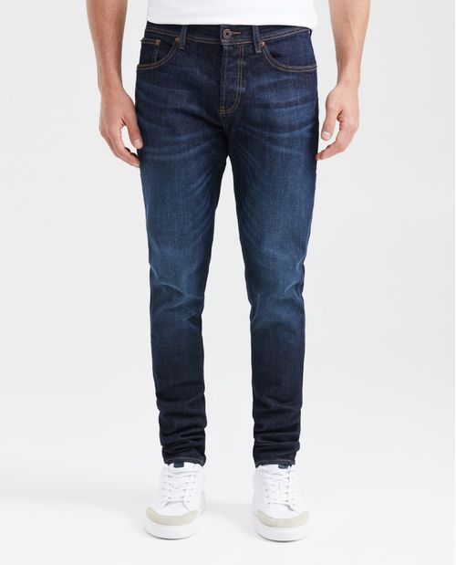 Jean Súper Slim Fit Tiro Bajo Bota Super Slim Azul Oscuro para Hombre