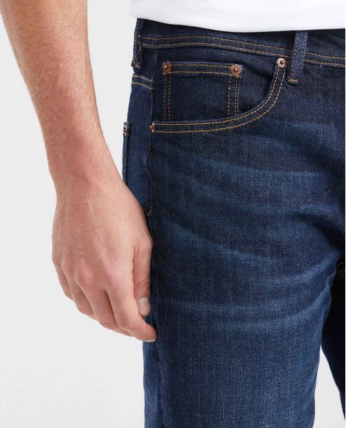 Jean Súper Slim Fit Tiro Bajo Bota Super Slim Azul Oscuro para Hombre