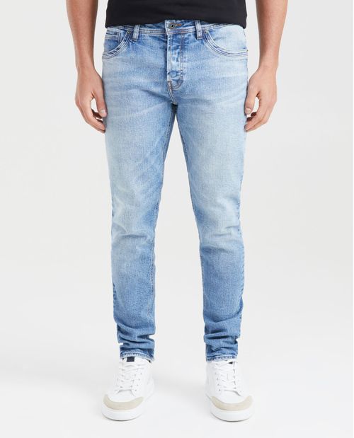 Jean Súper Slim Fit Tiro Bajo Bota Super Slim Azul Claro para Hombre