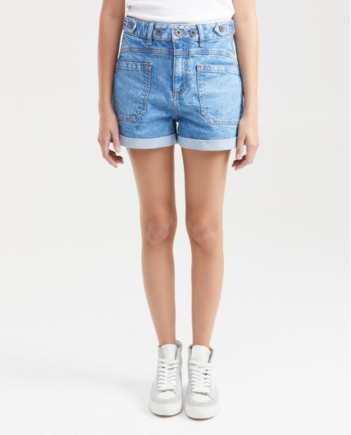 Short en Denim High Rise Azul Oscuro para Mujer