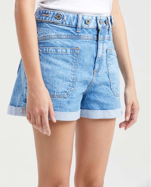 Short en Denim High Rise Azul Oscuro para Mujer