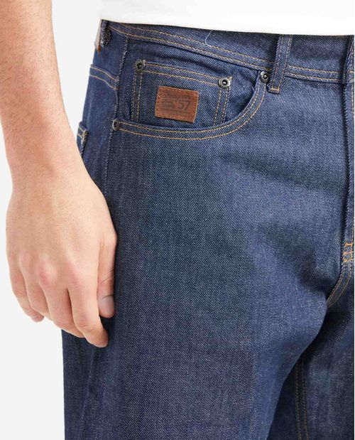 Jean Relaxed Fit Tiro Alto Boot Cut Azul Ultra Oscuro para Hombre