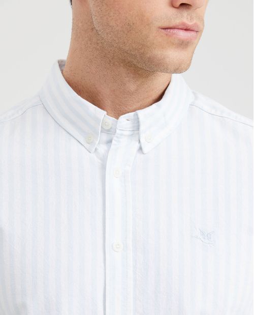 Camisa Classic Fit Manga Larga con Estampado de Rayas para Hombre