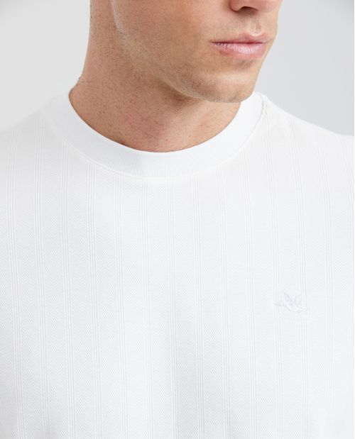 Camiseta Slim Fit Cuello Redondo Simulación Tejido para Hombre