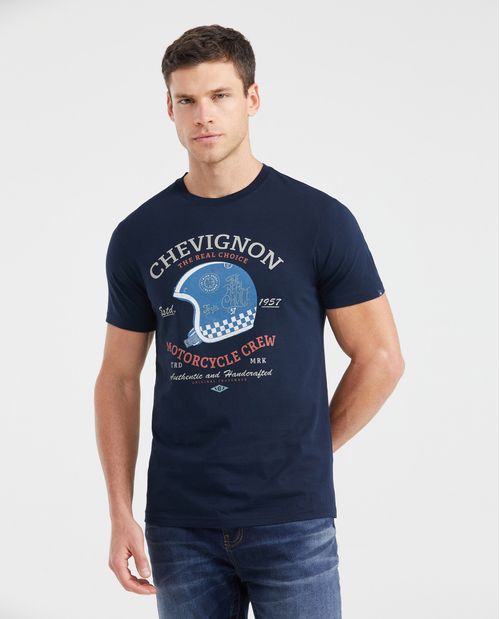Camiseta Slim Fit Estampada Cuello Redondo para Hombre