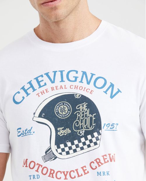 Camiseta Slim Fit Estampada Cuello Redondo para Hombre