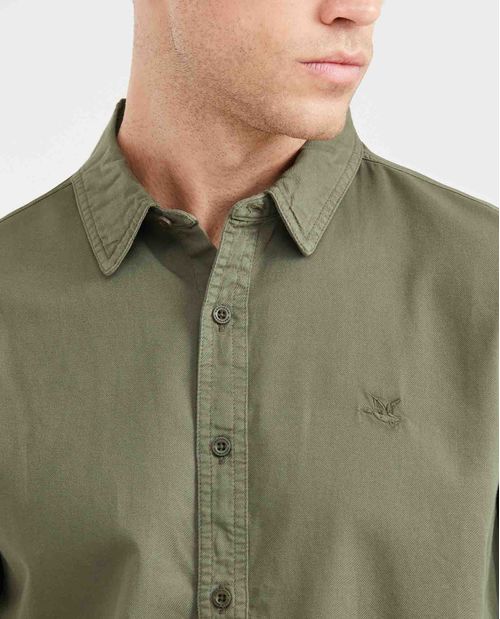 Camisa Slim Fit Manga Larga en Algodón para Hombre