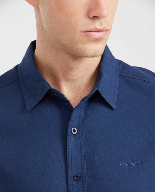 Camisa Slim Fit Manga Corta en Algodón para Hombre