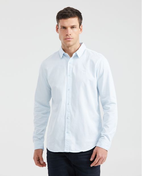 Camisa Slim Fit Manga Larga en Algodón para Hombre