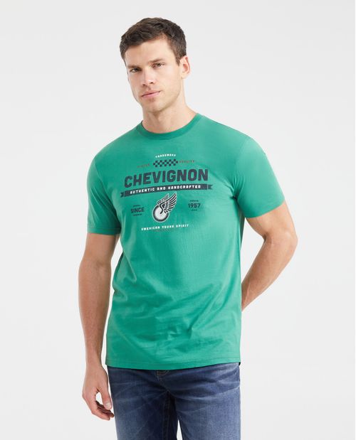 Camiseta Slim Fit Estampada Cuello Redondo para Hombre