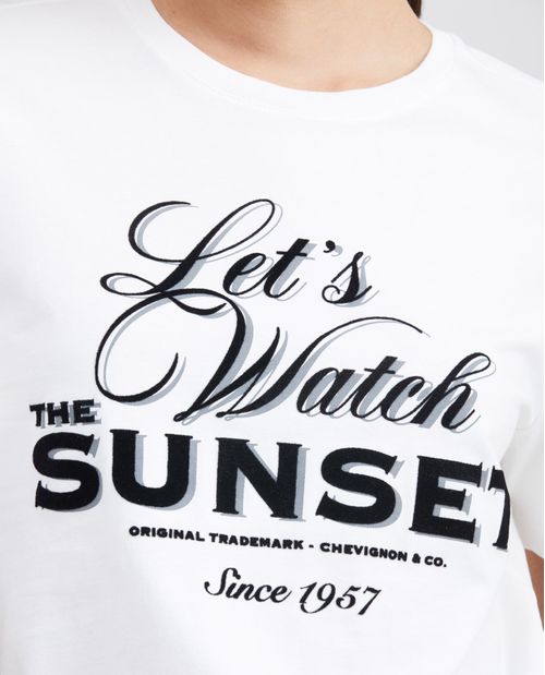 Camiseta Estampada con Detalles Aterciopelados para Mujer