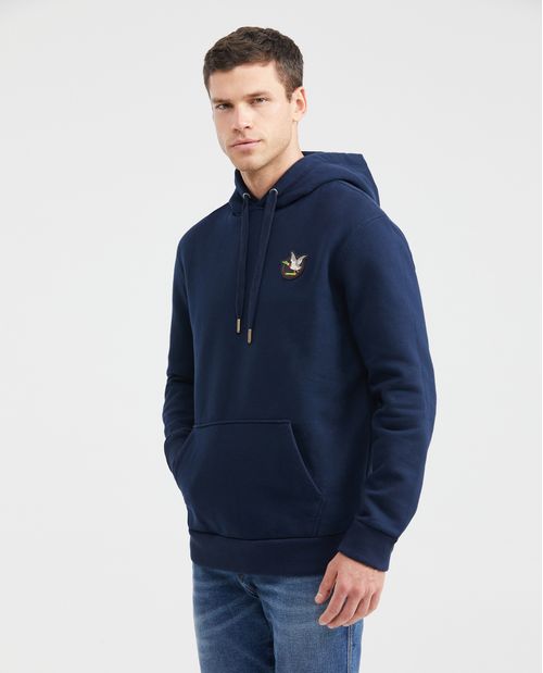 Buzo Cerrado con Capucha y Aplique Frontal para Hombre