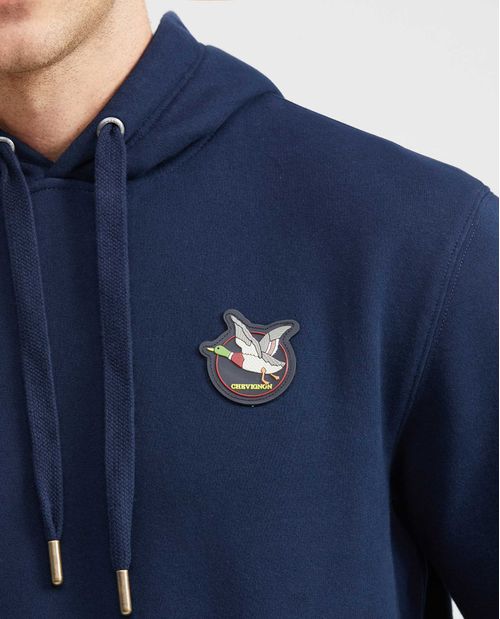 Buzo Cerrado con Capucha y Aplique Frontal para Hombre