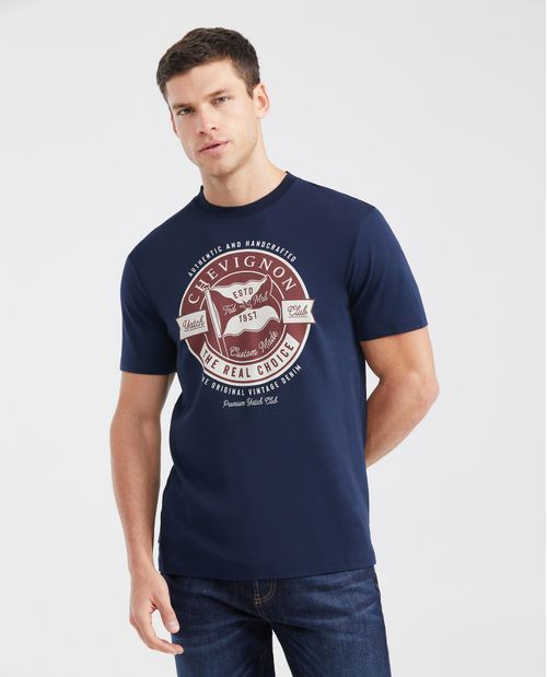 Camiseta Básica Slim Fit Cuello Redondo en Algodón más Grueso para Hombre