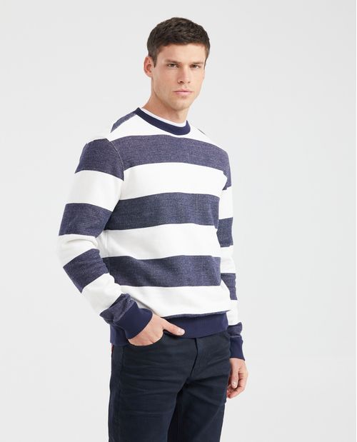Buzo Cerrado con Estampado a Rayas para Hombre