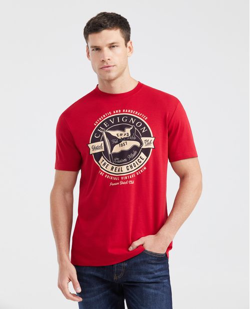 Camiseta Básica Slim Fit Cuello Redondo en Algodón más Grueso para Hombre