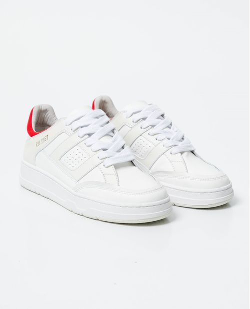 Tenis Tipo Basket en Cuero y Textil para Mujer