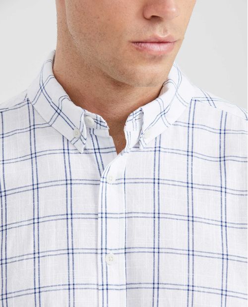 Camisa Classic Fit Manga Larga en Algodón con Estampado de Rayas para Hombre