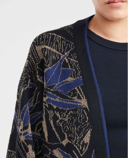 Cardigan Tejido con Hilos Metálicos para Mujer