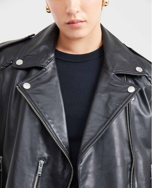 Chaqueta Biker en Piel de Cordero para Mujer